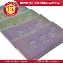 Colorful brilliant reflective embossed leather patch